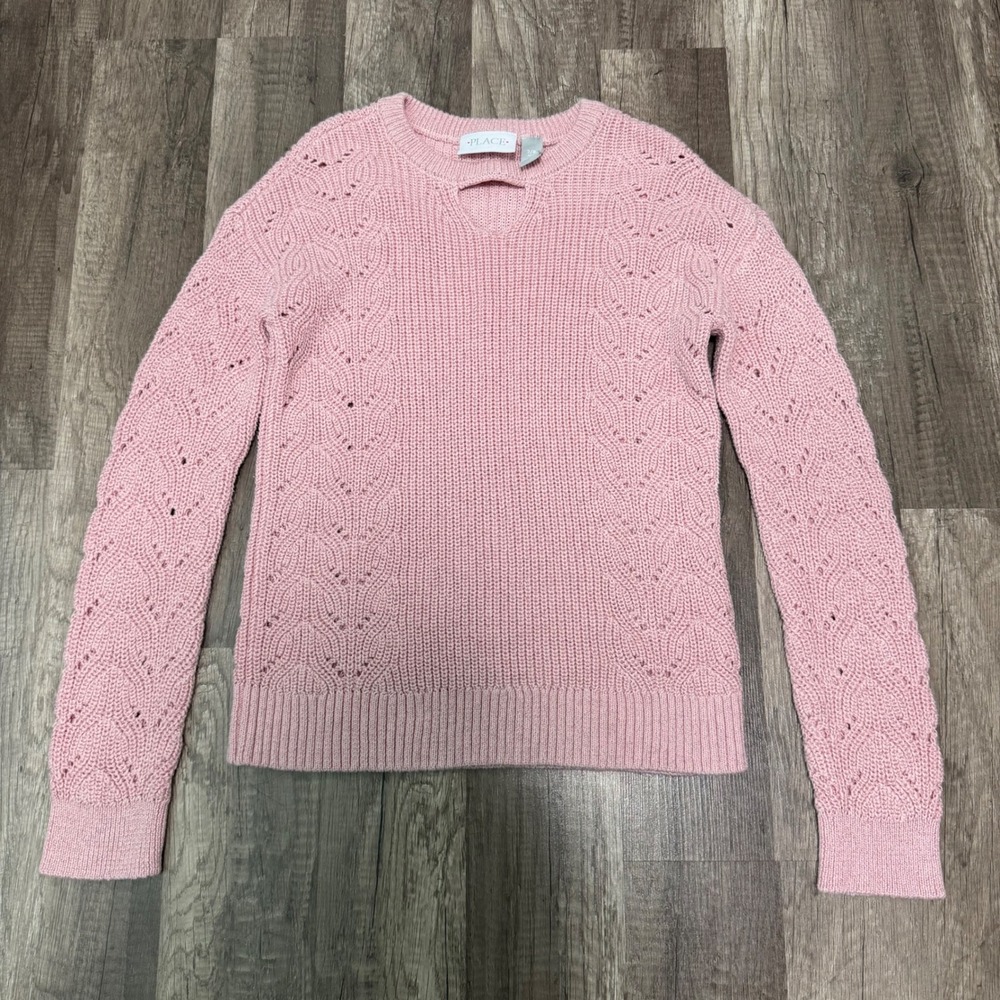 The Children's Place Girl's Glittery Pink Sweater Size 7/8